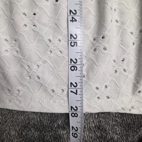 Anthropologie Naif Romantic Feminine Off The Shoulder Eyelet Top White Size 2X - Picture 7 of 7